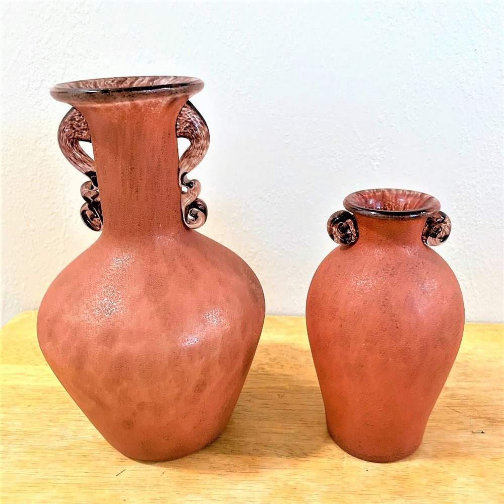 Pair of Frosted Glass Vases